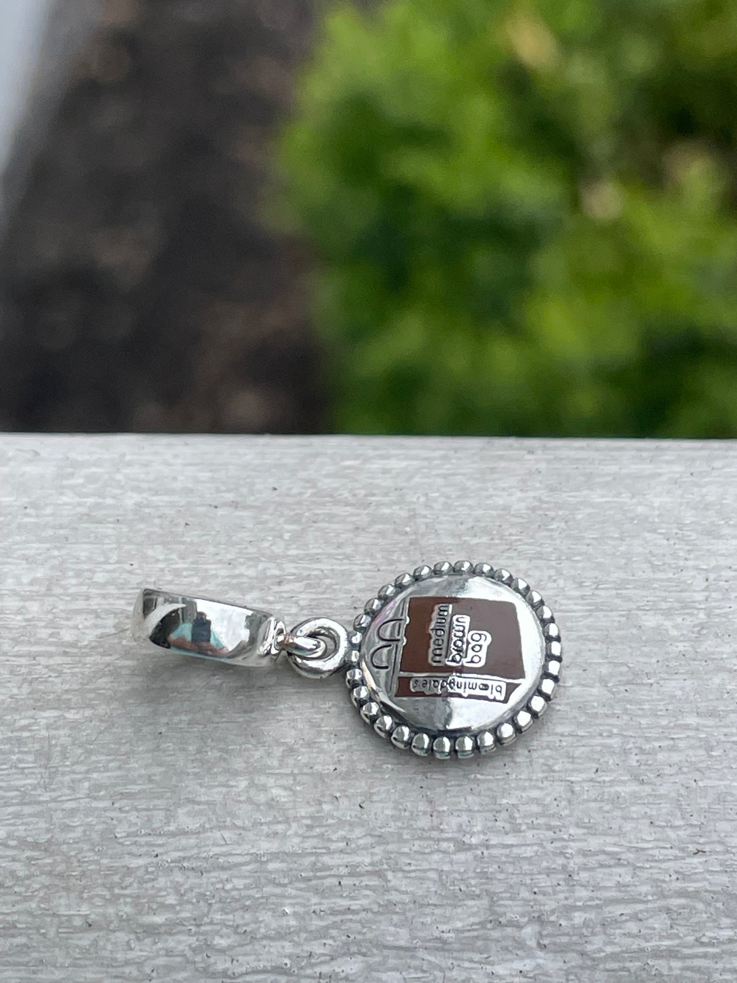 Pandora Bloomingdale’s Medium Brown Bag New York City Exclusive Dangle Travel Charm