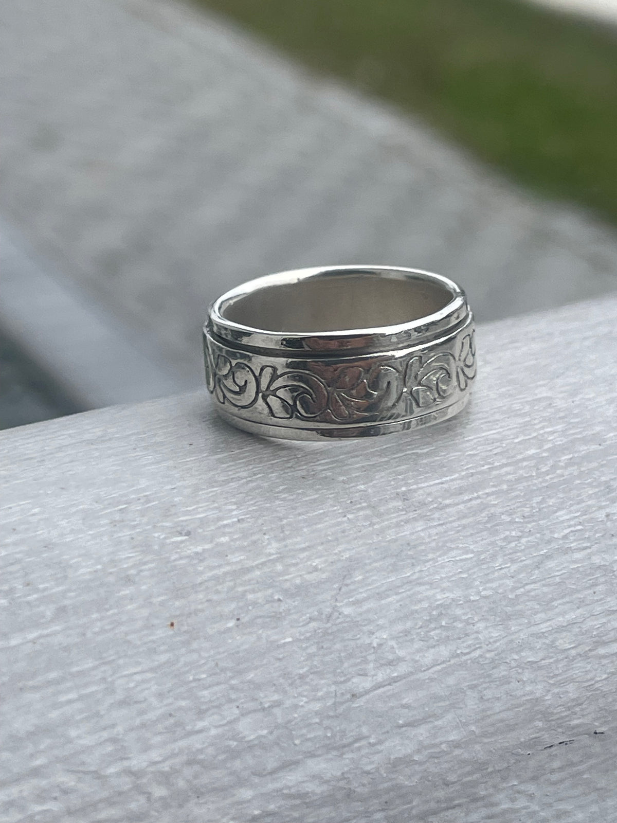 925 Sterling Silver Fidget Band Ring Size 7.5