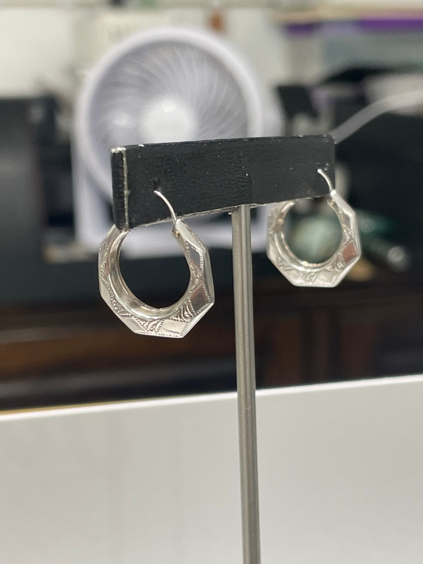 Vintage 80s 925 Sterling Silver Italian Style Endless Hoop Earrings