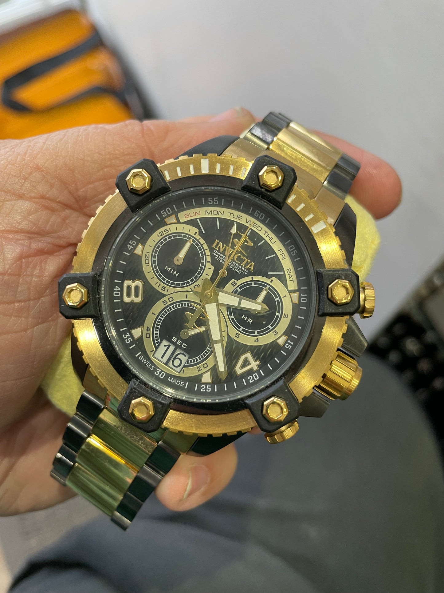 Men’s Invicta Reserve Black & Gold Stainless Steel Watch Model  12983 (K40)
