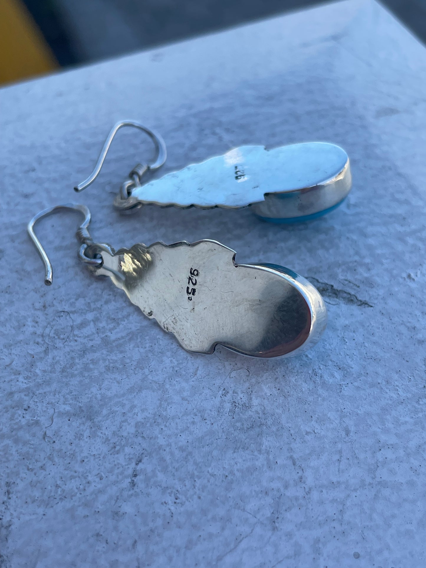 925 Sterling Silver Dangle Turquoise Earrings