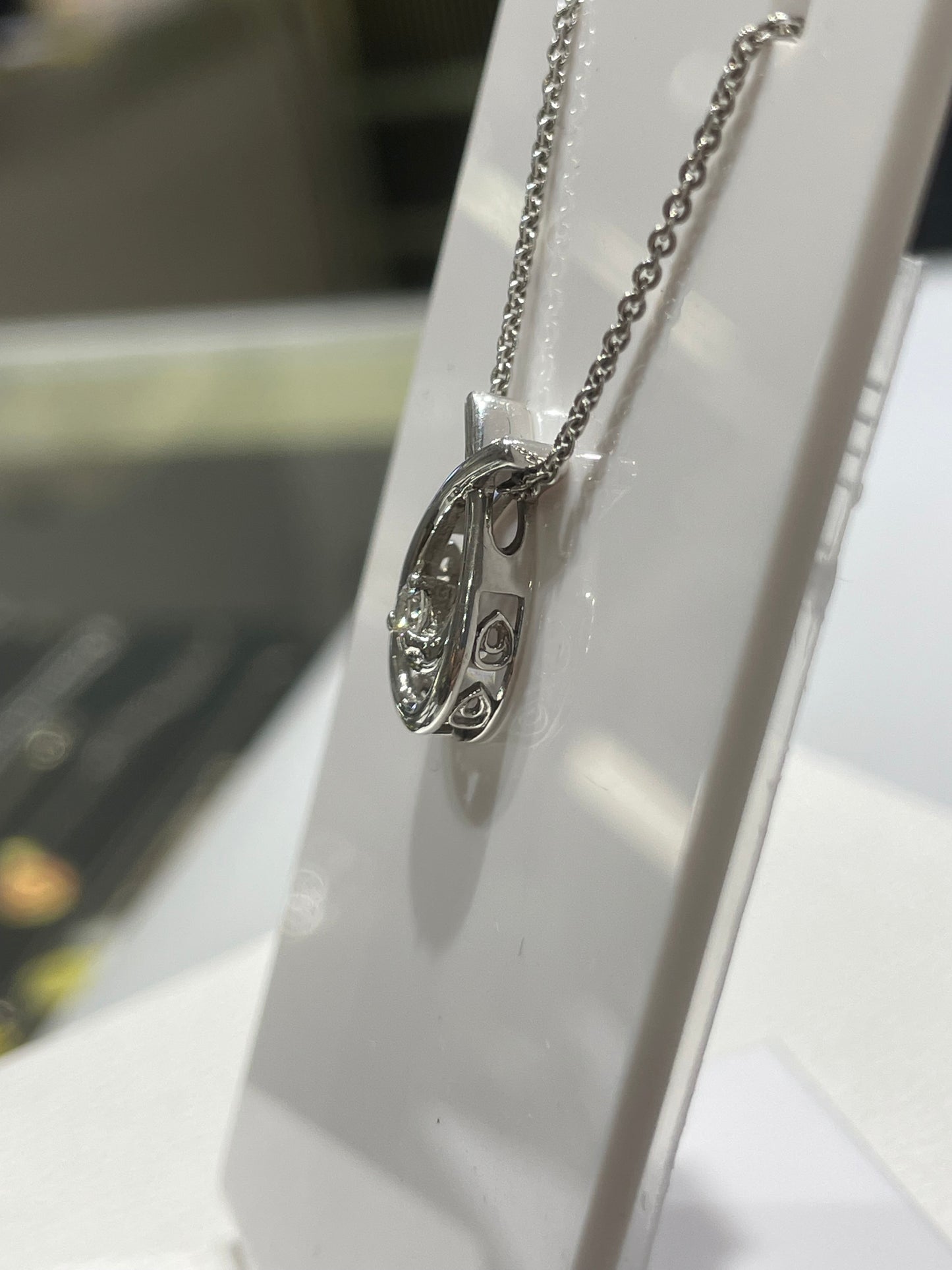 925 Sterling Silver Rhythm of Love Natural Diamond Necklace