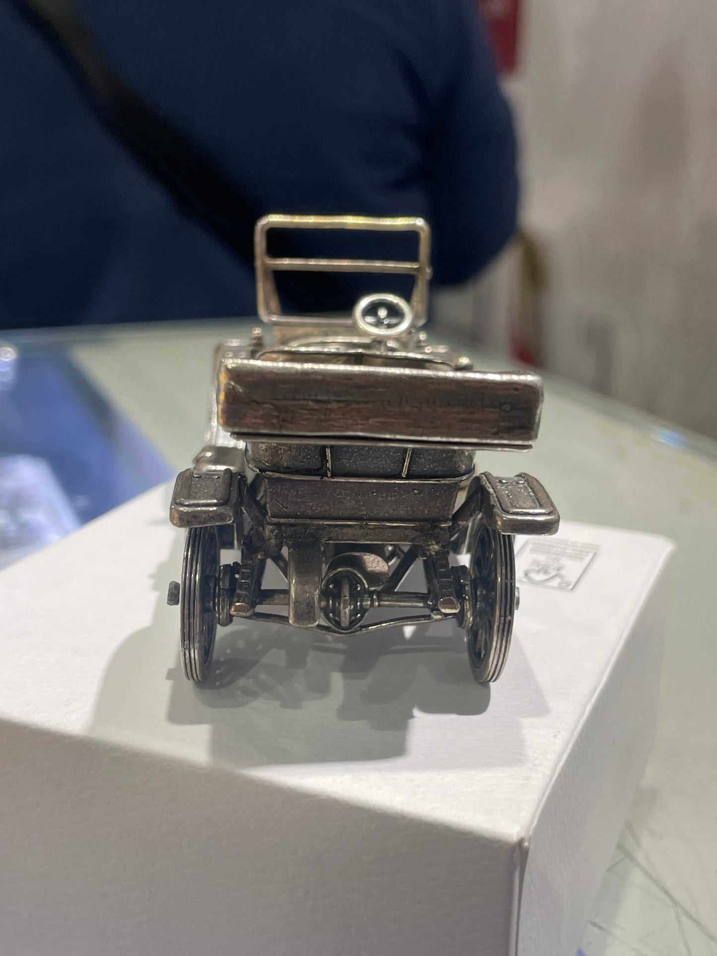 1911 Silver Stanley Steamer 70 Miniature Model Car ~ Franklin Mint