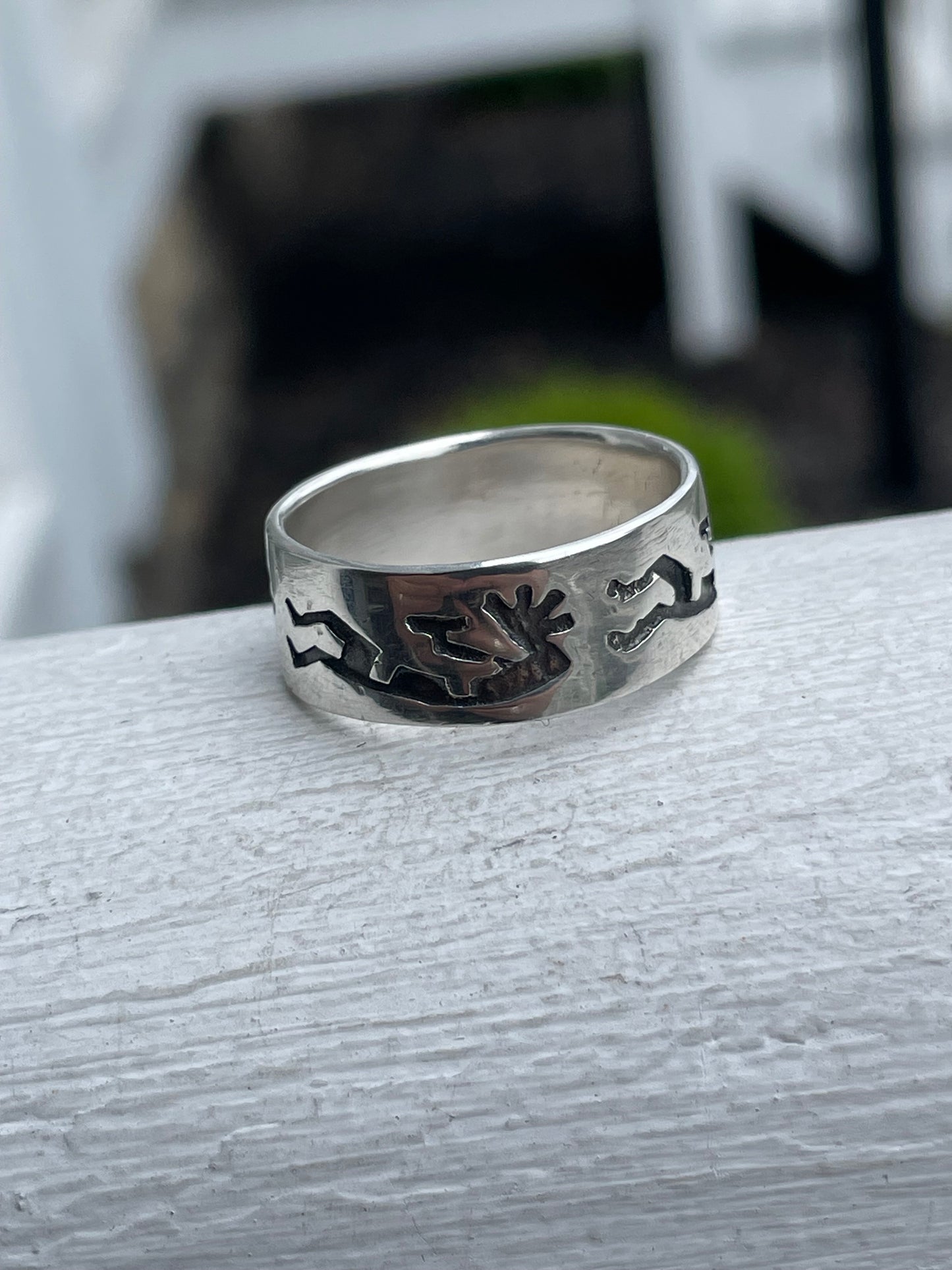 925 Sterling Silver Thick Kokopelli Band Ring Size 11