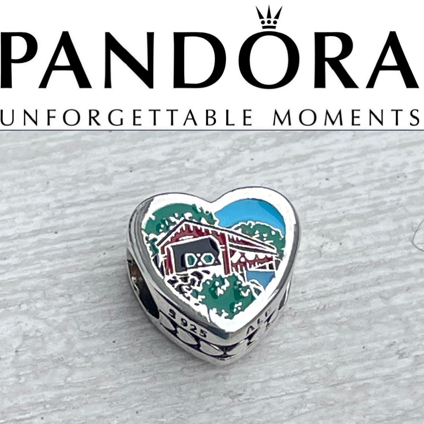 Pandora Ohio State Exclusive Scenic Heart Travel Charm