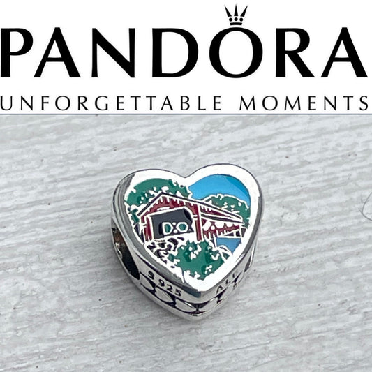 Pandora Ohio State Exclusive Scenic Heart Travel Charm