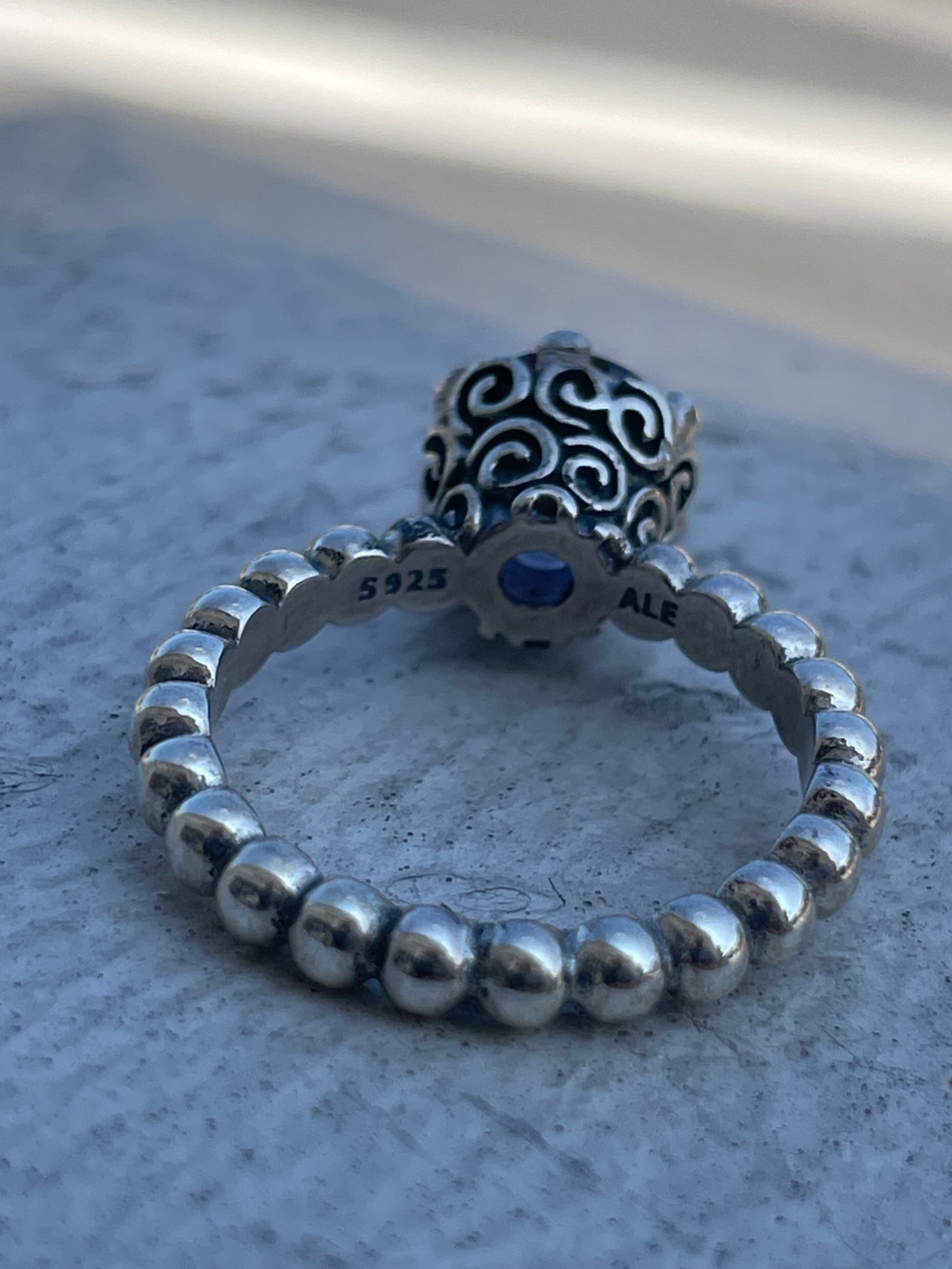 Retired Pandora Secret Winds Amethyst Ring Size 7
