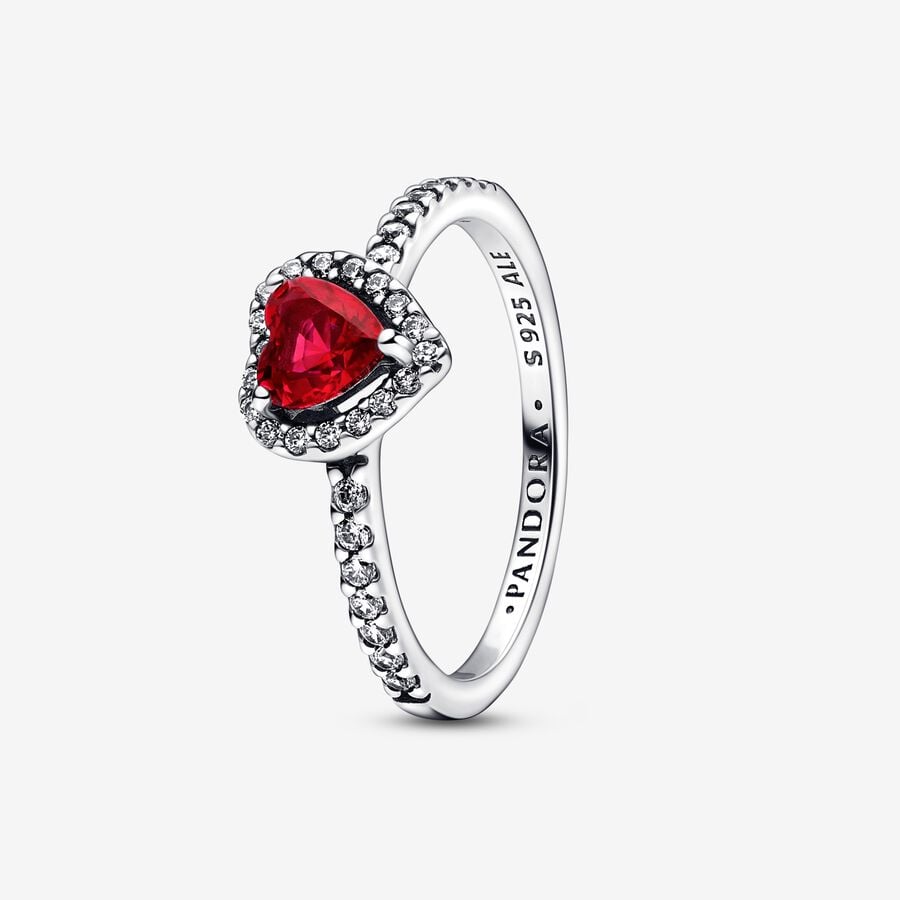 198421CO2 Pandora Elevated Red Heart Ring