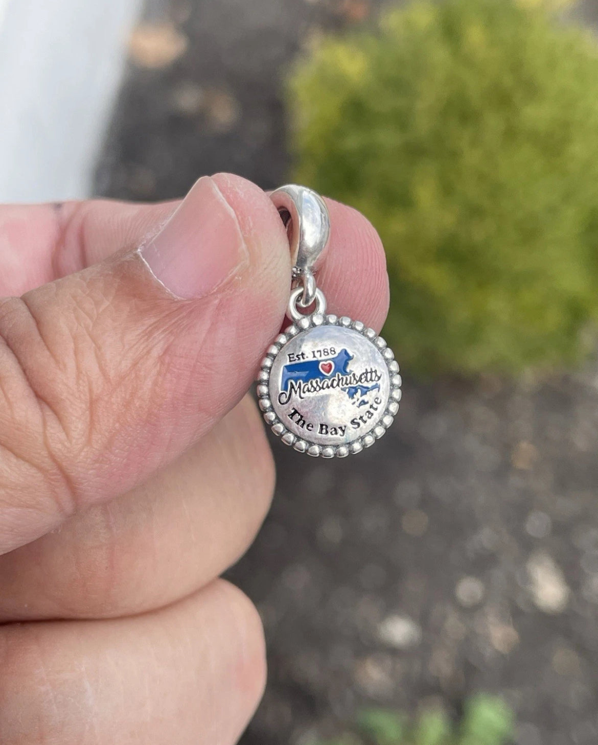 Pandora Massachusetts State Exclusive Dangle Map Travel Charm