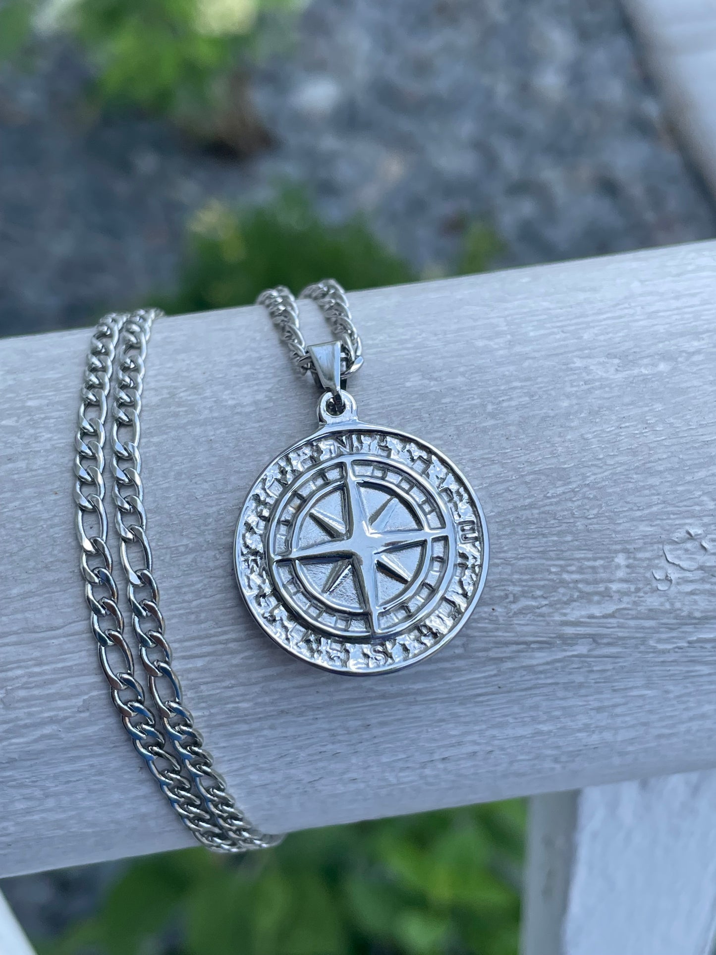 Stainless Steel Compass Necklace