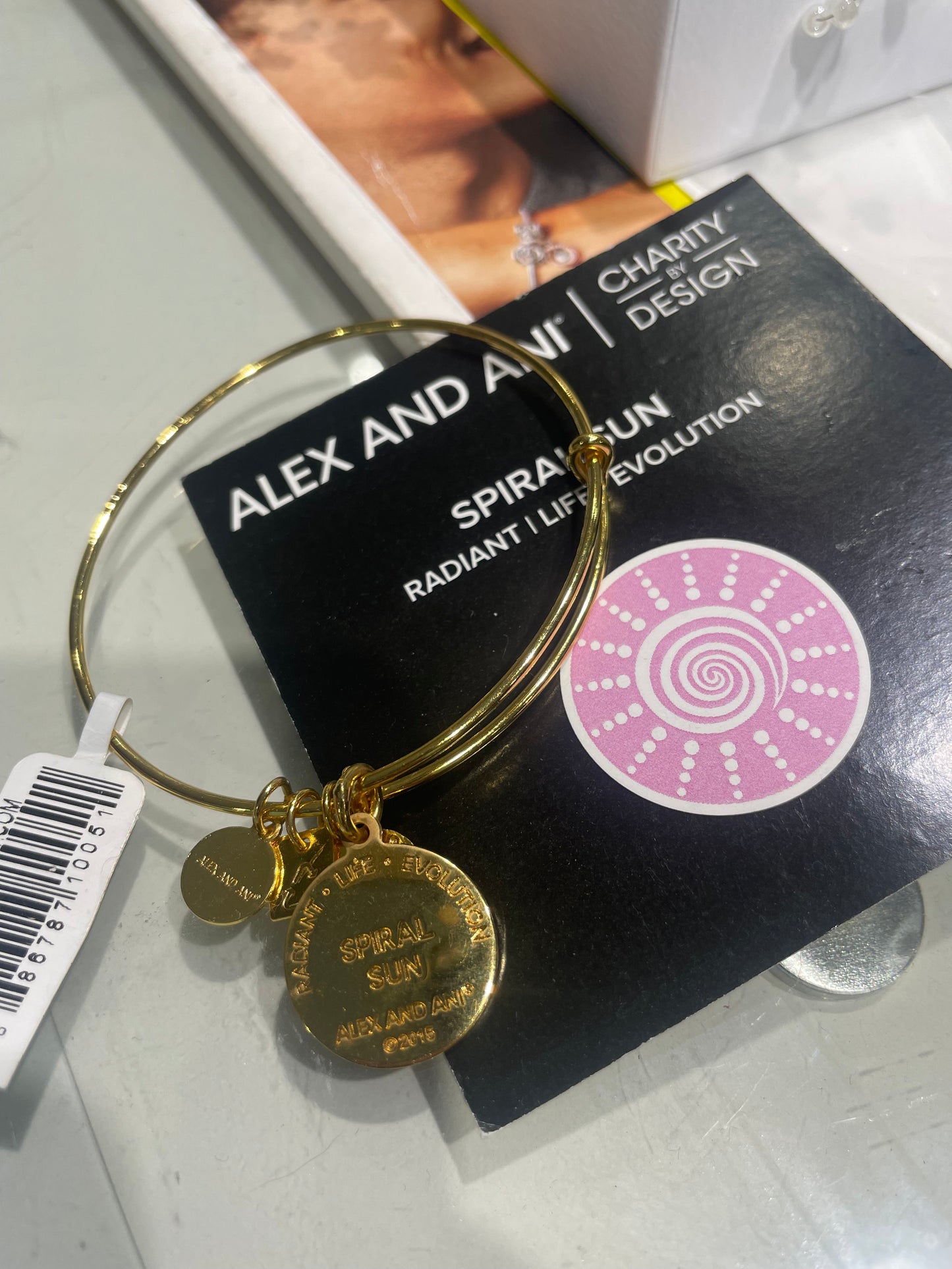 Alex and Ani Spiral Sun Gold Tone Bracelet