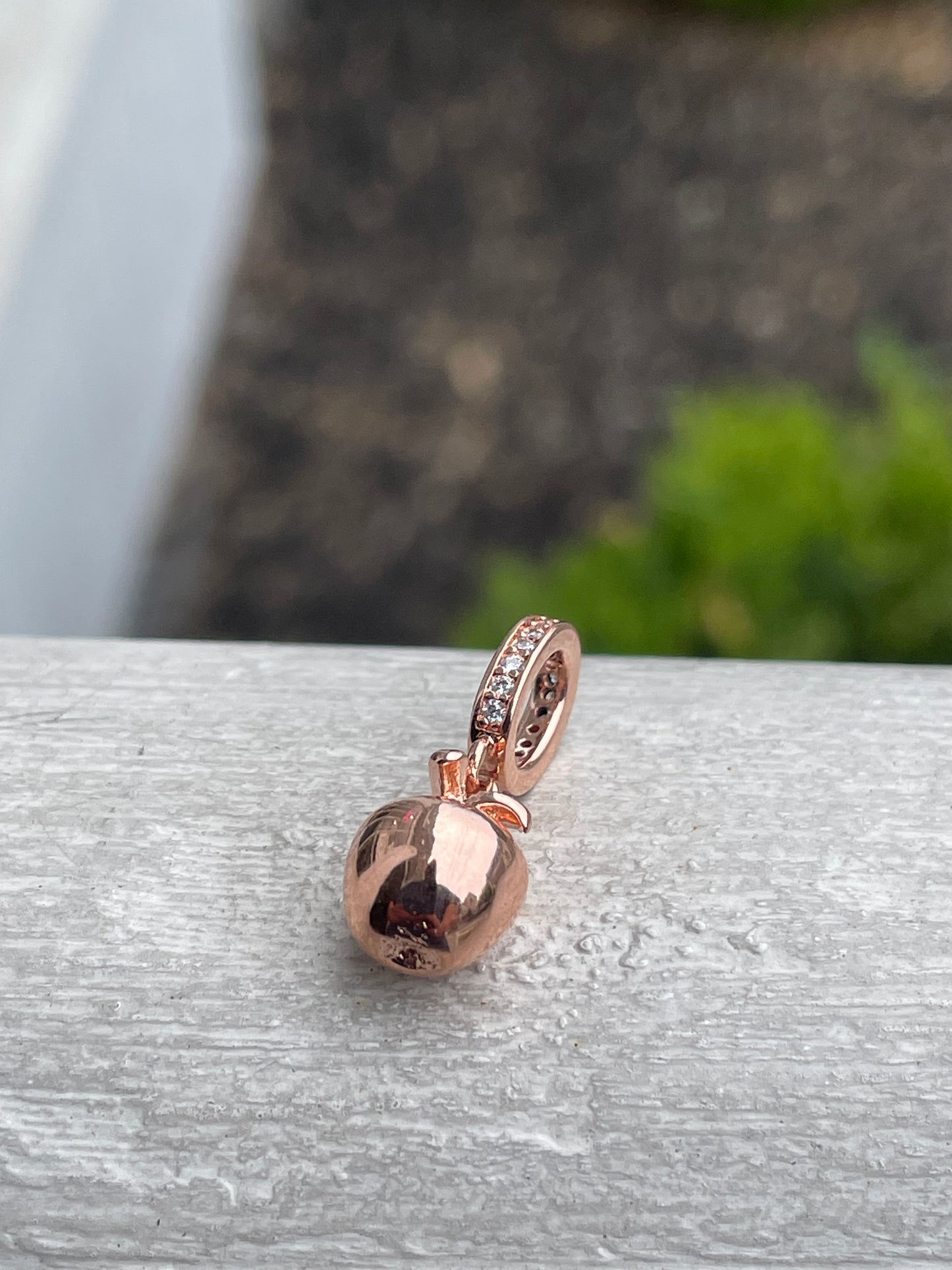 Rare Pandora Rose Gold NYC Apple Dangle Charm