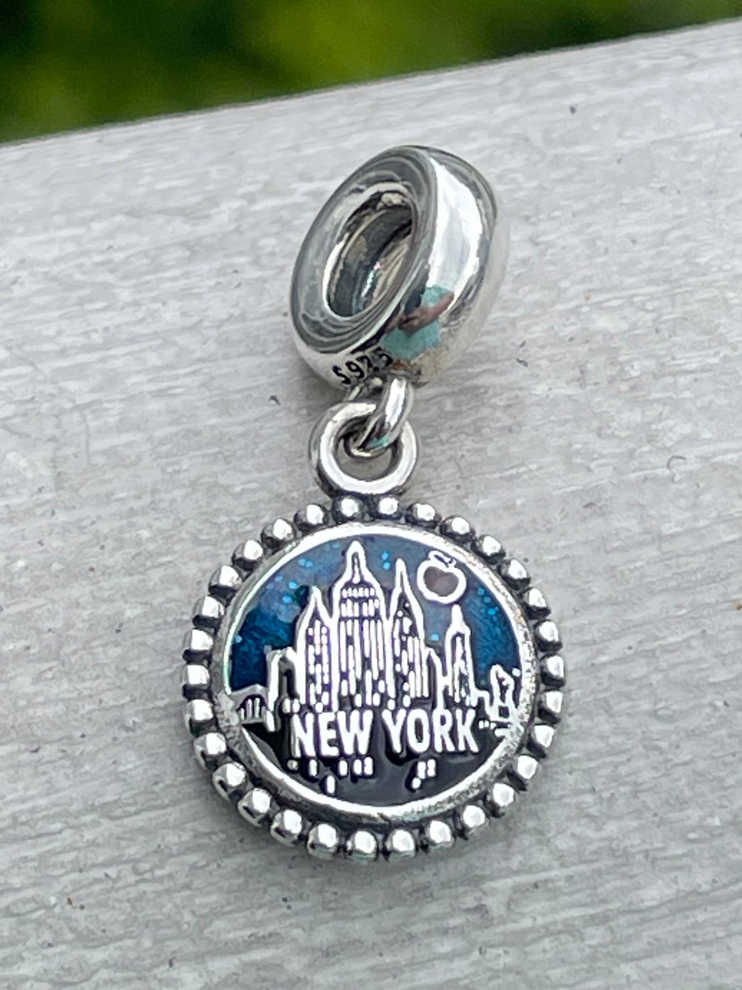 PANDORA New York City NYC Sparkling Night Dangle Moments Charm