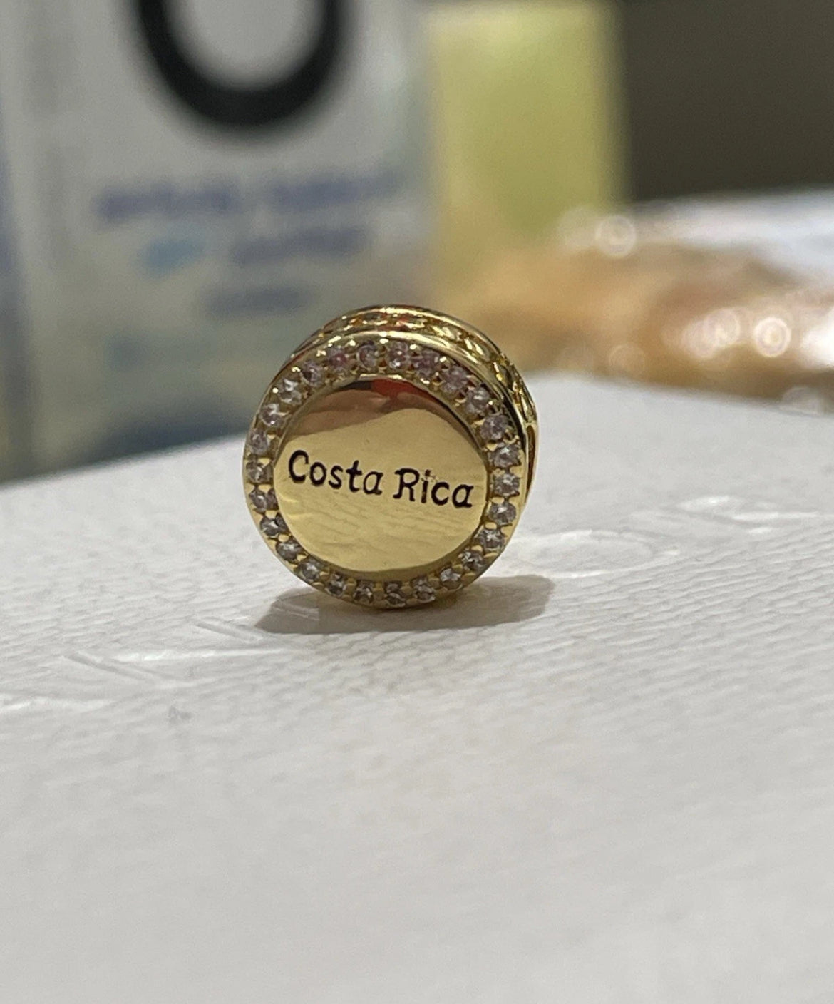 Pandora Costa Rica Country Flag Exclusive Gold Shine Travel Signet Charm