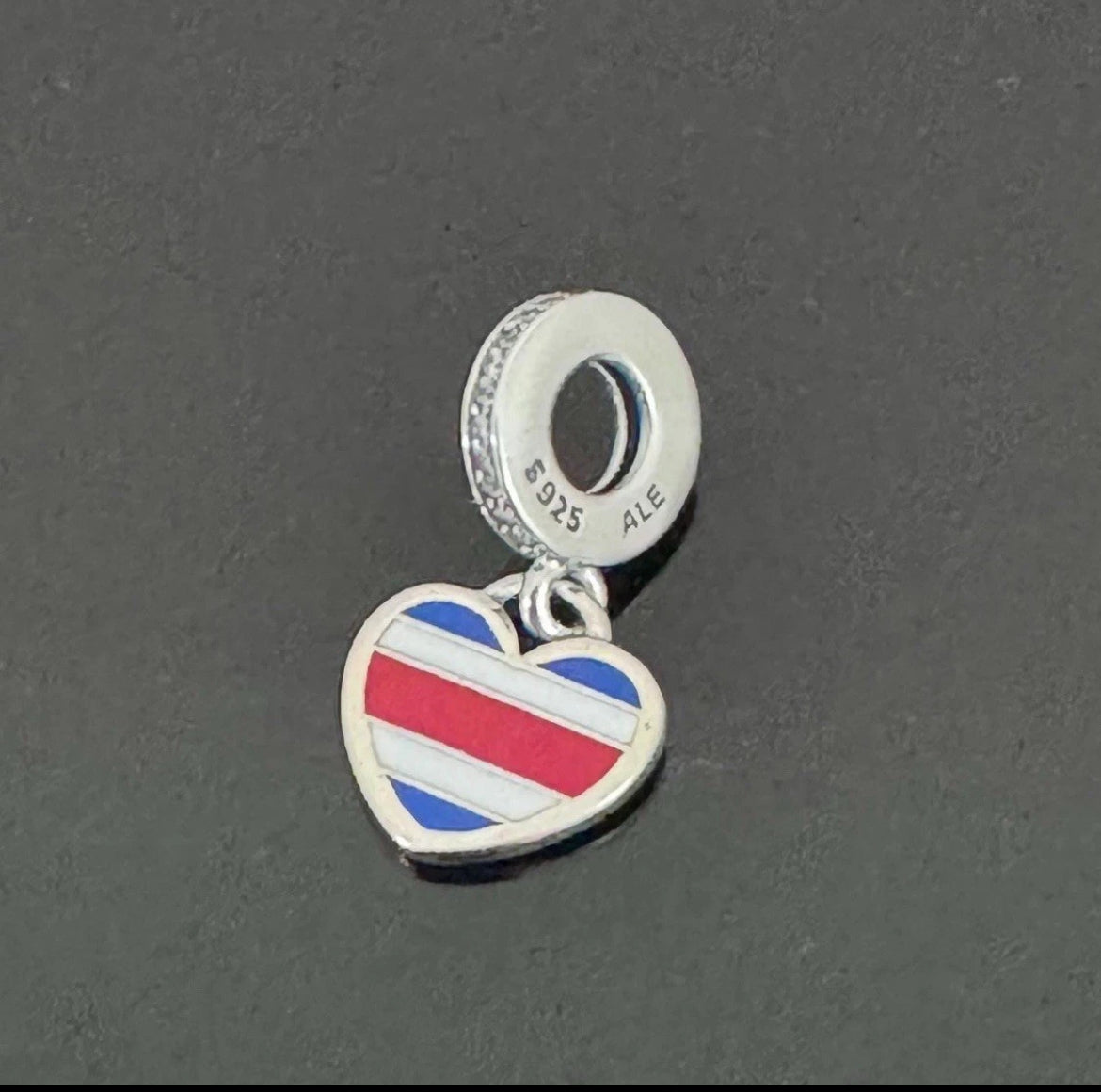 Pandora Costa Rica Country Heart Flag Exclusive Travel Dangle Charm