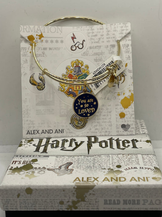 Alex & Ani Harry Potter You Are So Loved Shiny Gold-tone Bracelet NWT