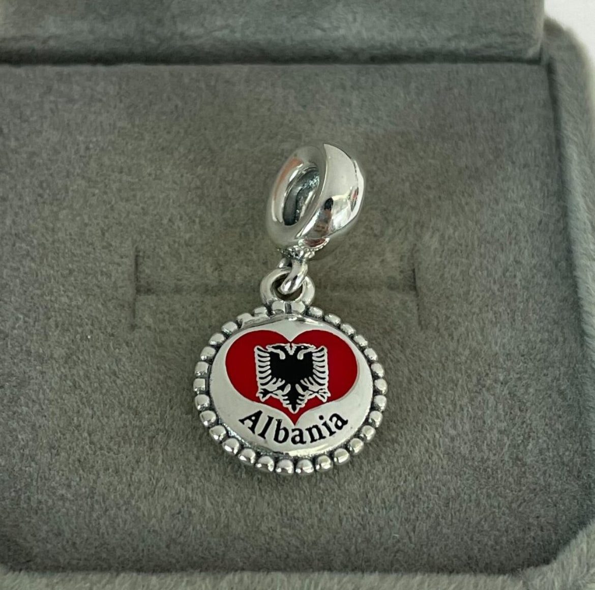 Pandora Albania Heart Flag Exclusive Dangle Moments Charm