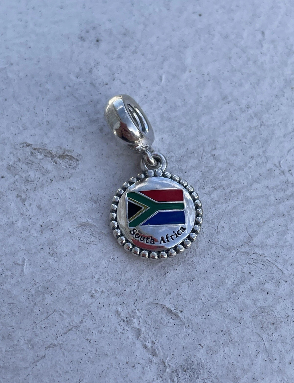Rare Pandora South Africa Country Exclusive Flag Dangle Charm