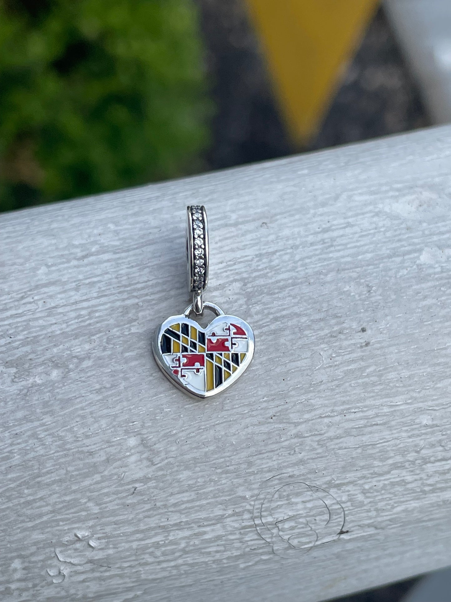 Pandora Maryland State Flag Exclusive The Dena Heart Dangle Travel Destination Charm
