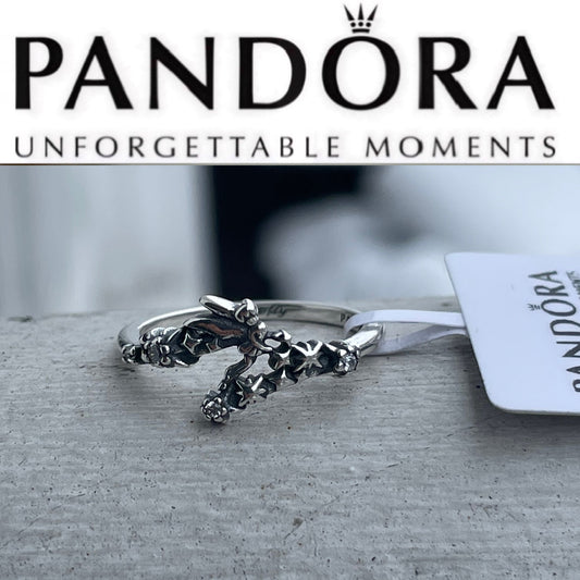 Pandora Disney Tinkerbell Bypass Wraparound Band Ring Size 7