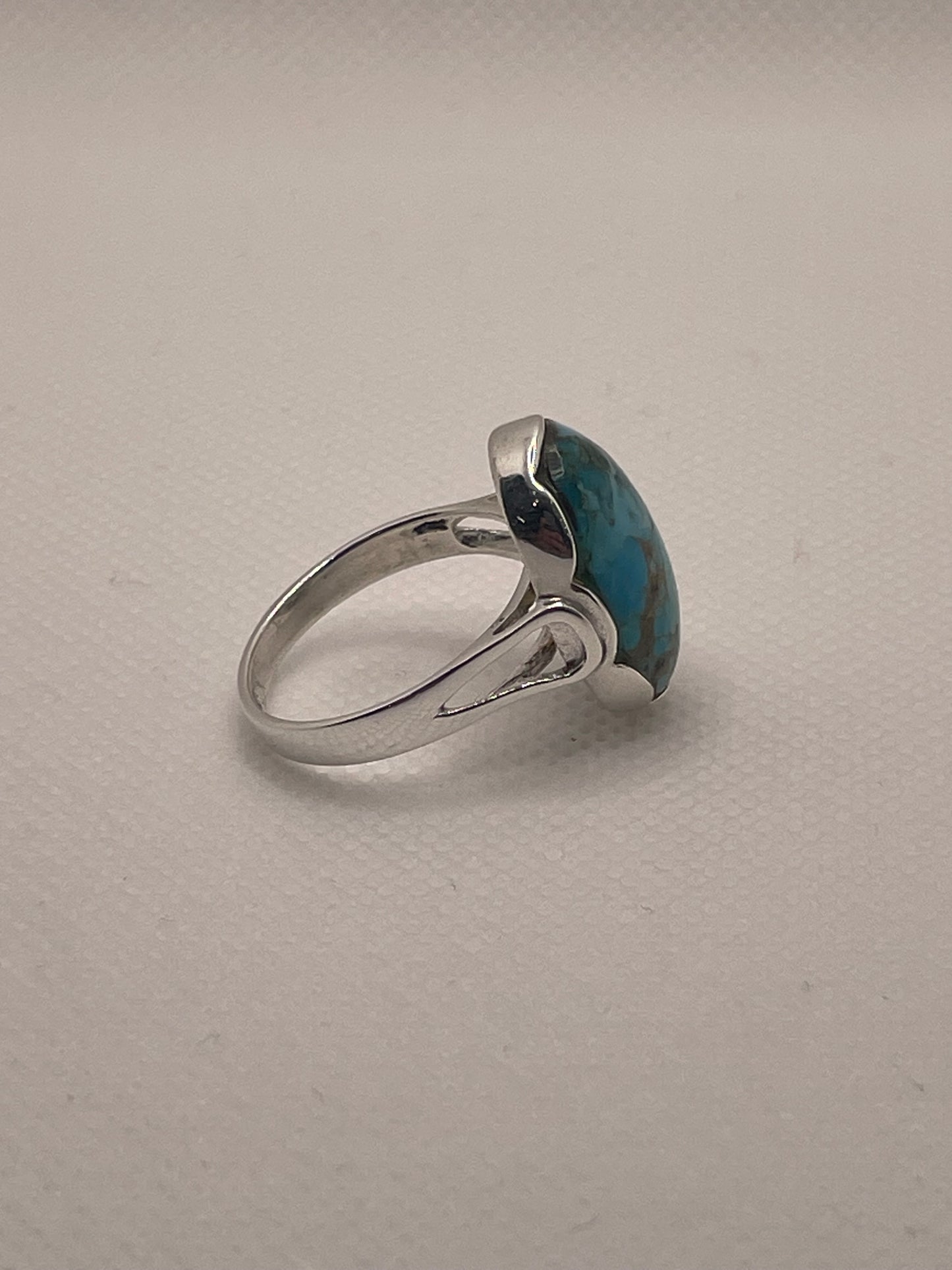 Designer NK 925 Sterling Silver Oval Natural Turquoise Ring