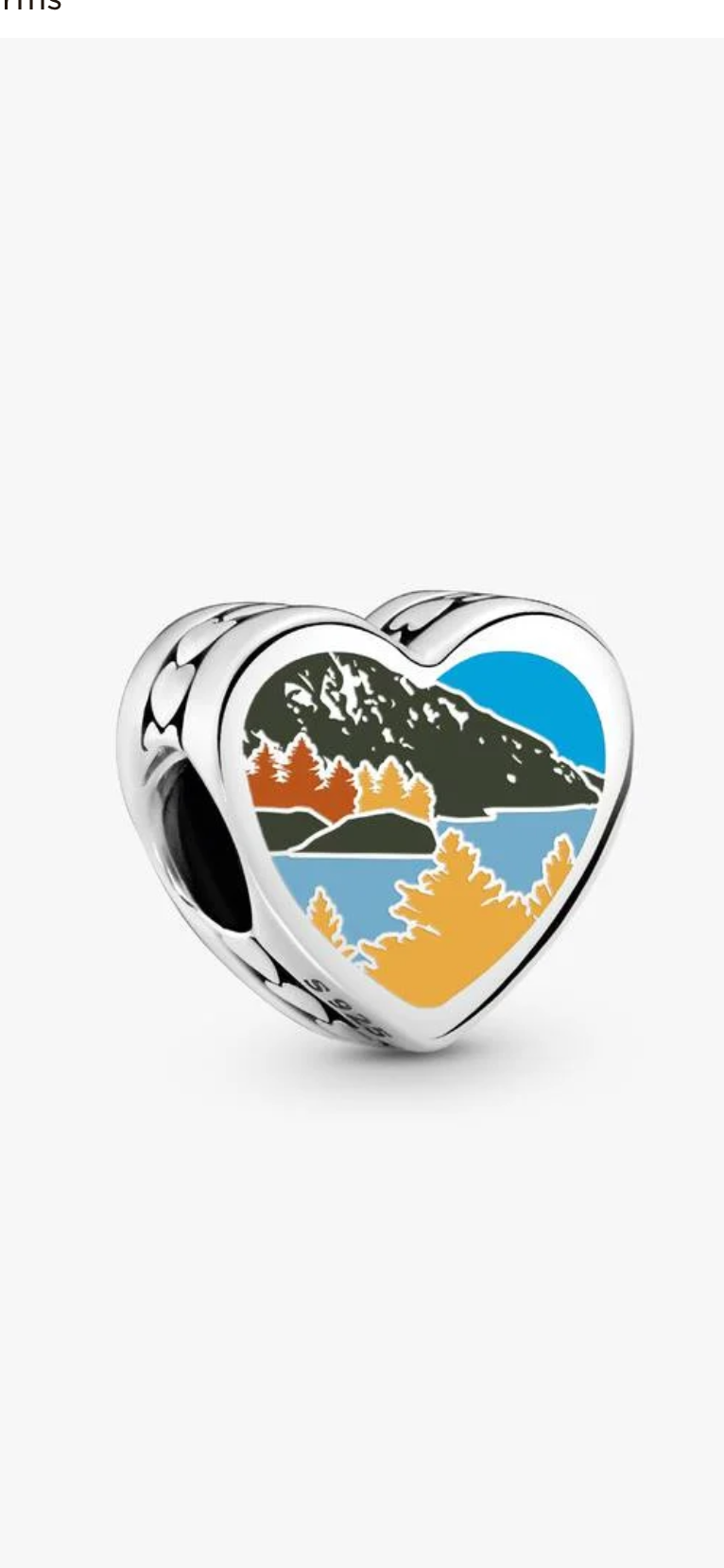 Pandora State of Vermont Exclusive Scenic Logo Travel Heart Charm