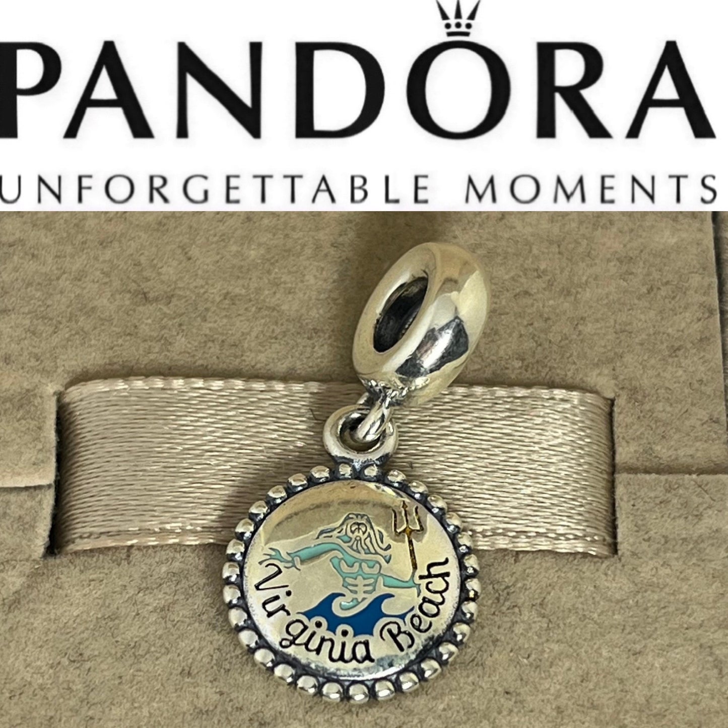 Pandora Virginia Beach Neptune Poseidon State Exclusive vacation dangle Charm