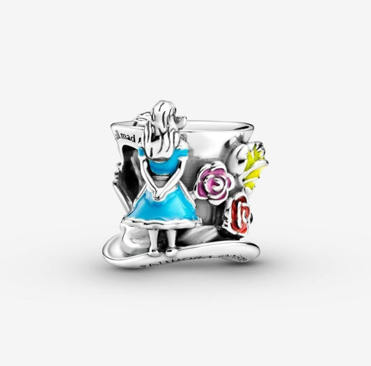 Retired Pandora x Disney Parks Exclusive Alice in Wonderland Mad Hatter Charm