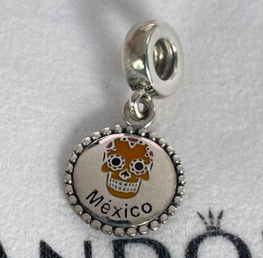 Pandora Mexico Country Exclusive Calavera Sugar Skull Dangle Moments Charm