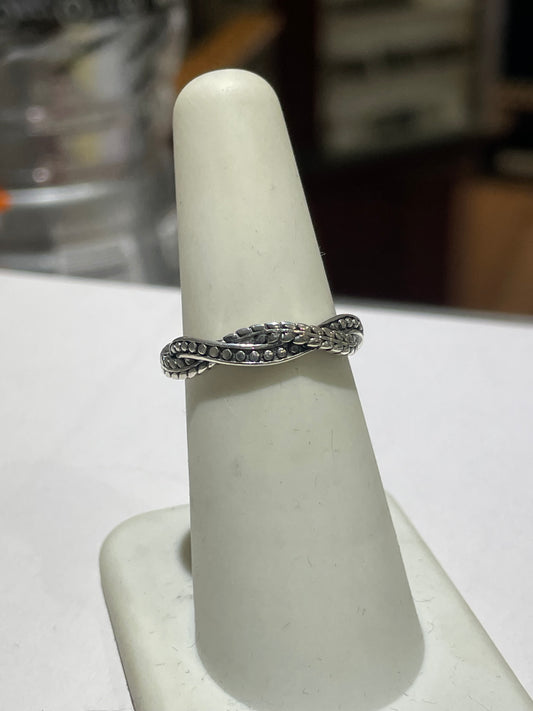 925 Sterling Silver Eternity Braided Twist Band Ring Size 6