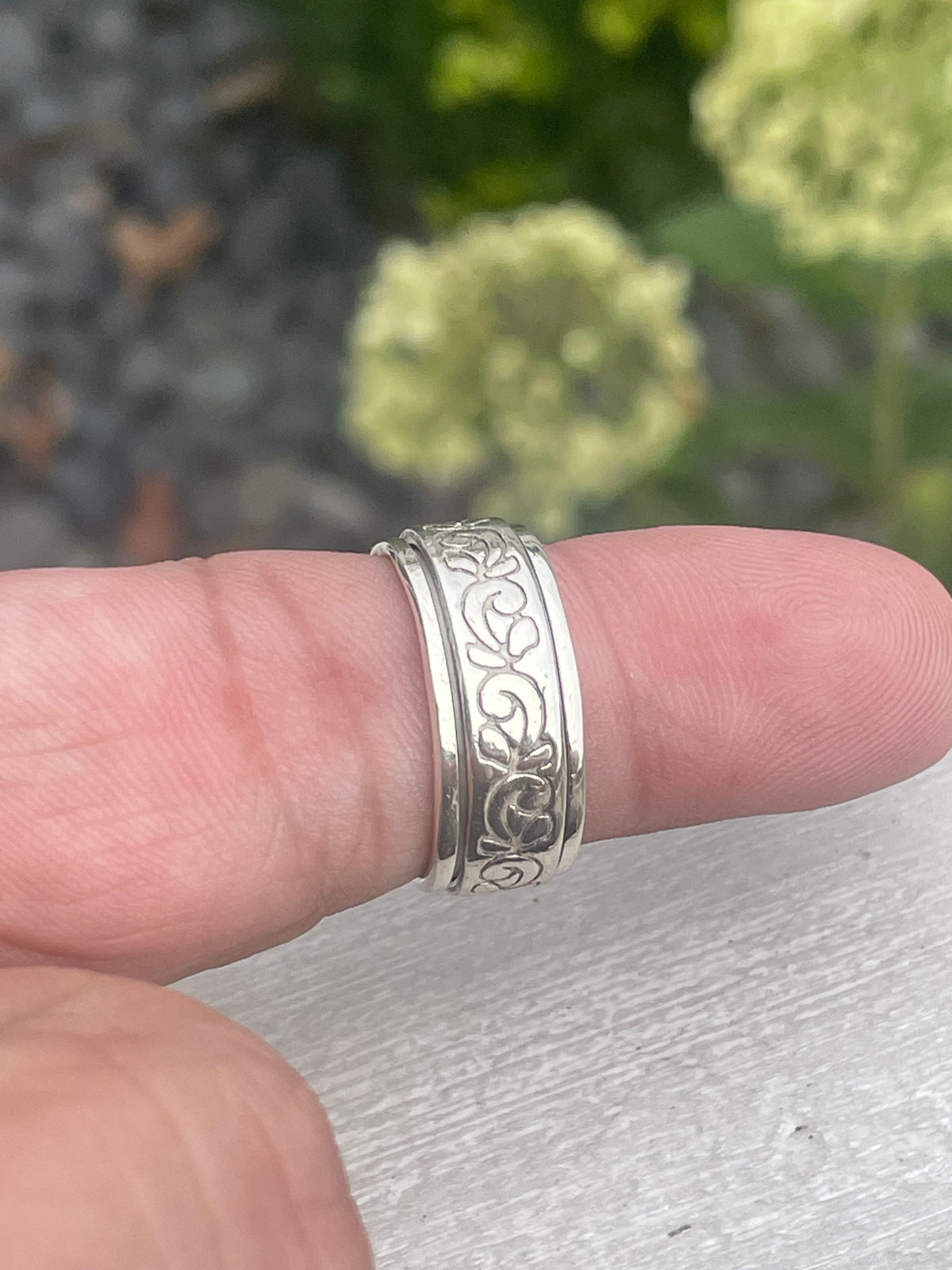 925 Sterling Silver Fidget Band Ring Size 7.5