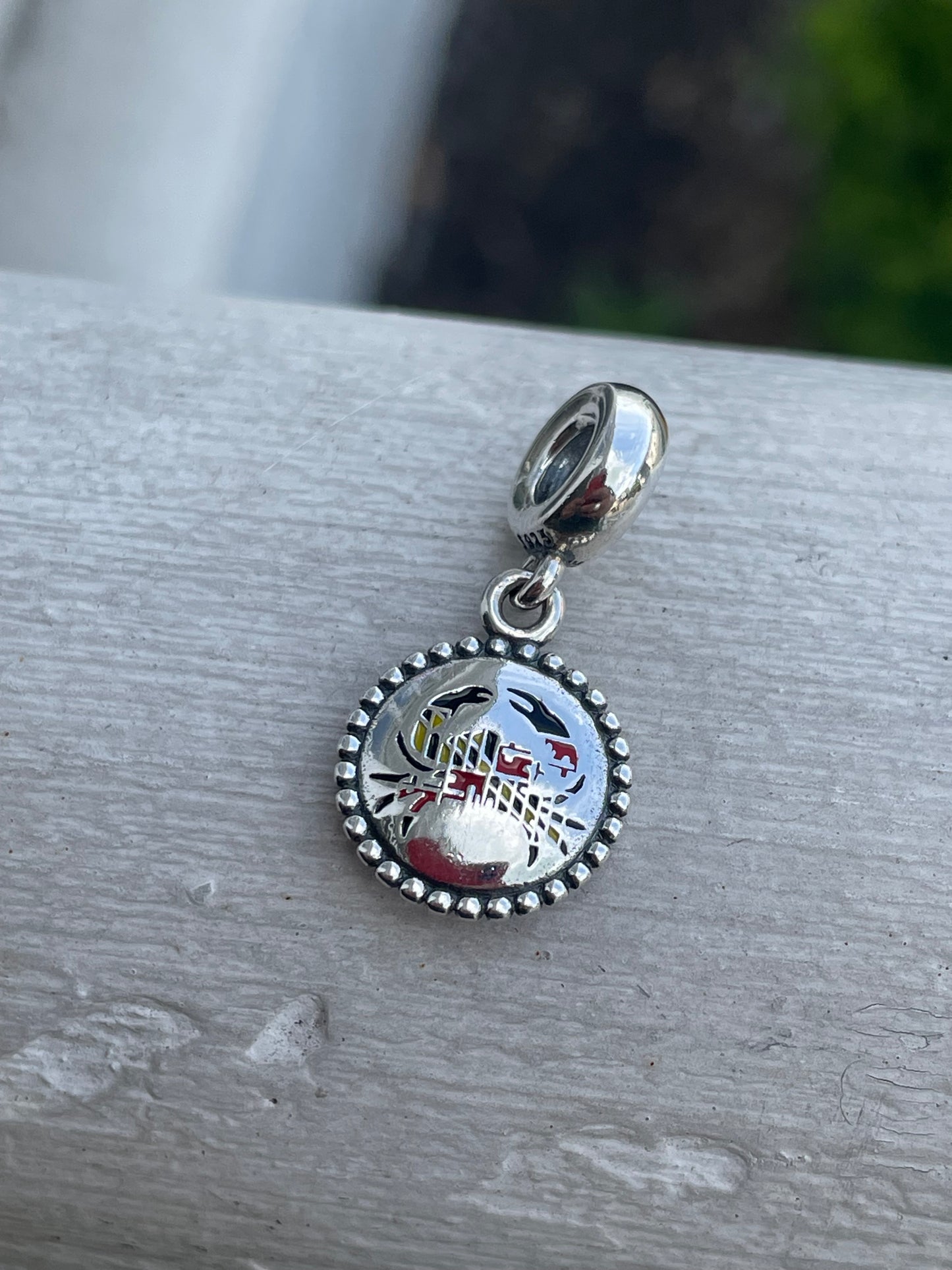 Pandora Ocean City Maryland State Exclusive Crab Flag Logo Travel Destination Dangle Charm