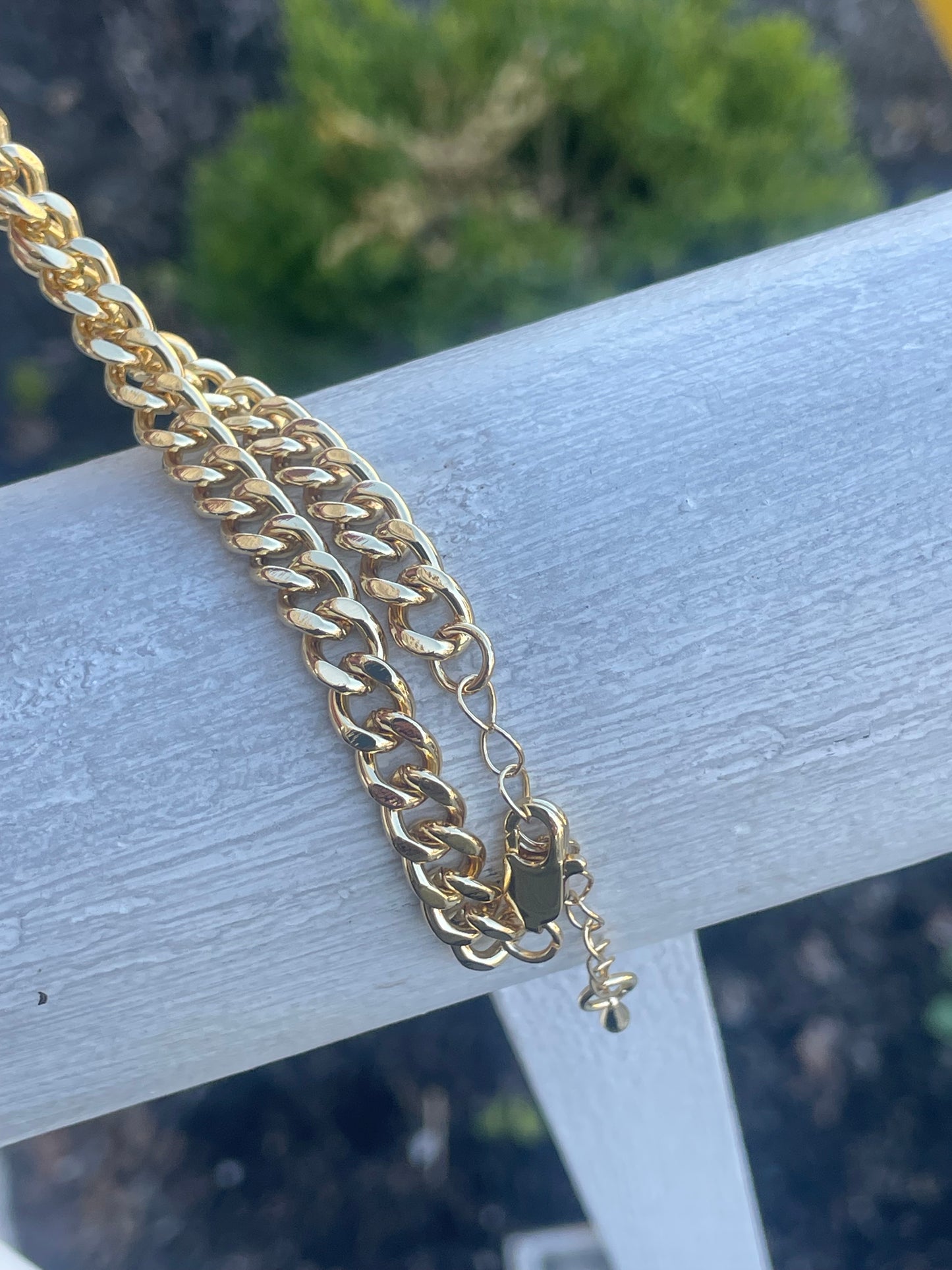 Gold Plated CD Christian Dior Lookalike Cuban Link Chunky Choker Necklace
