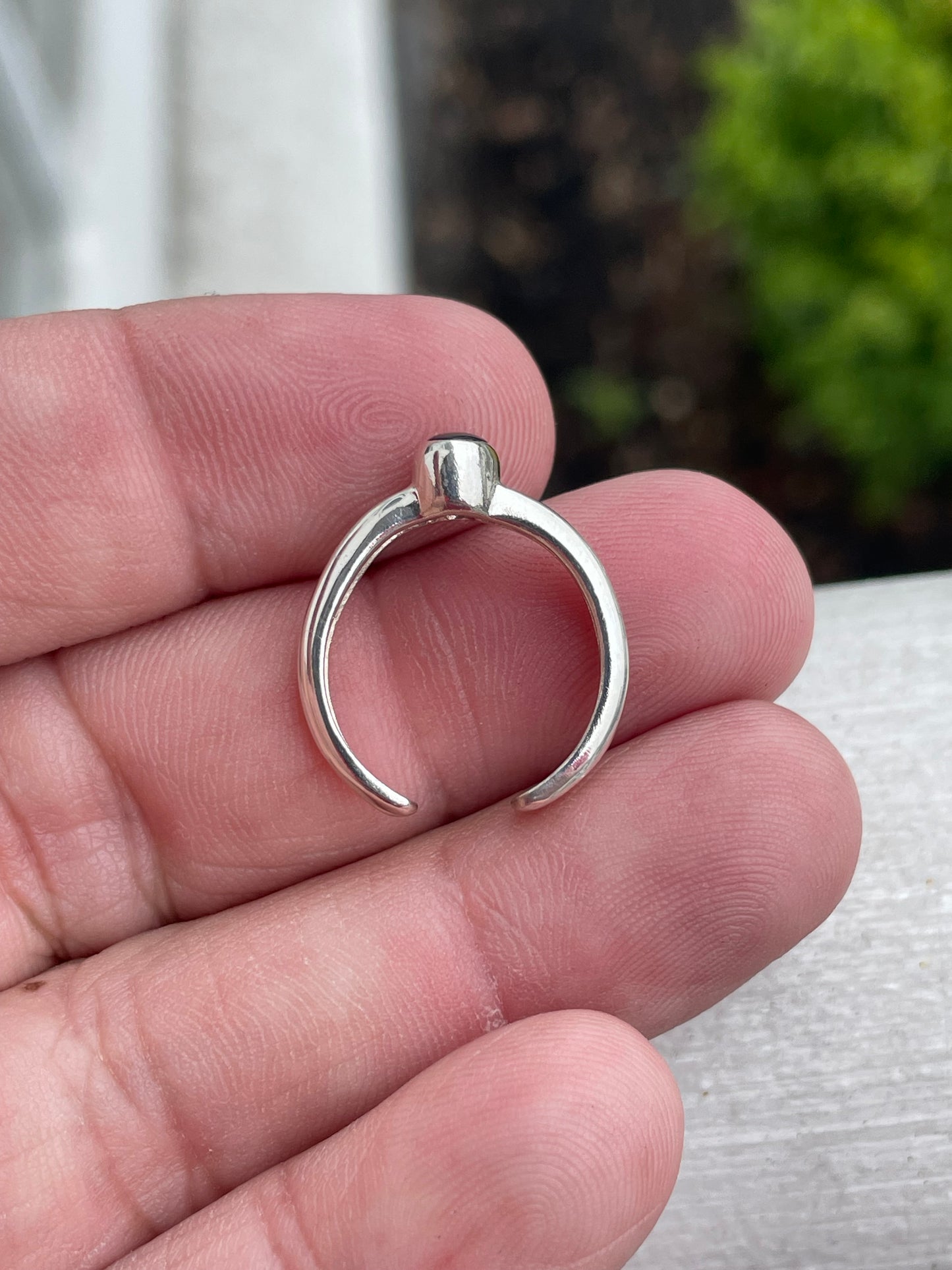 925 Sterling Silver Open Size Black Onyx Toe Ring