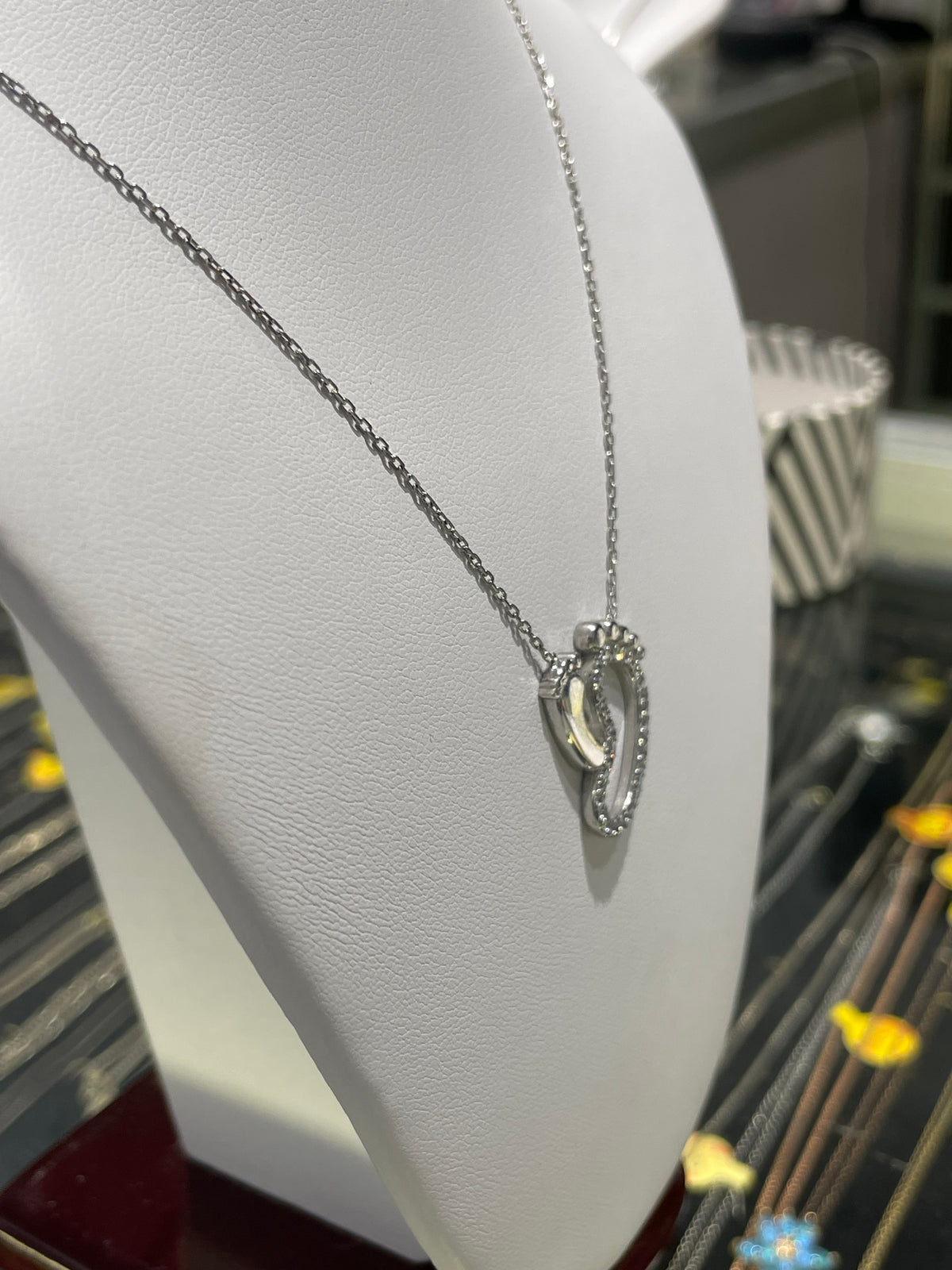 925 Sterling Silver Mother to Be Foot Side by Side Sparkling Cz Necklace