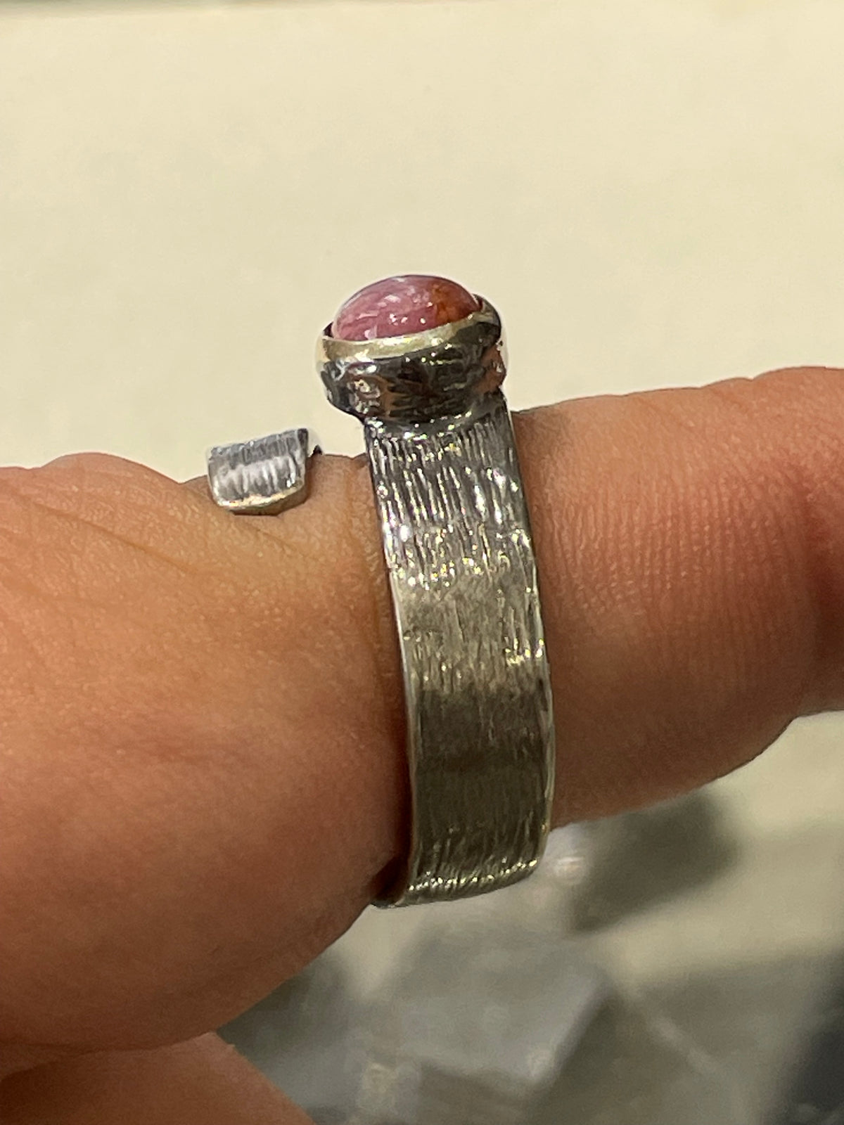 925 Oxidized Sterling Silver Natural Ruby Wrap Around Ring Open Size