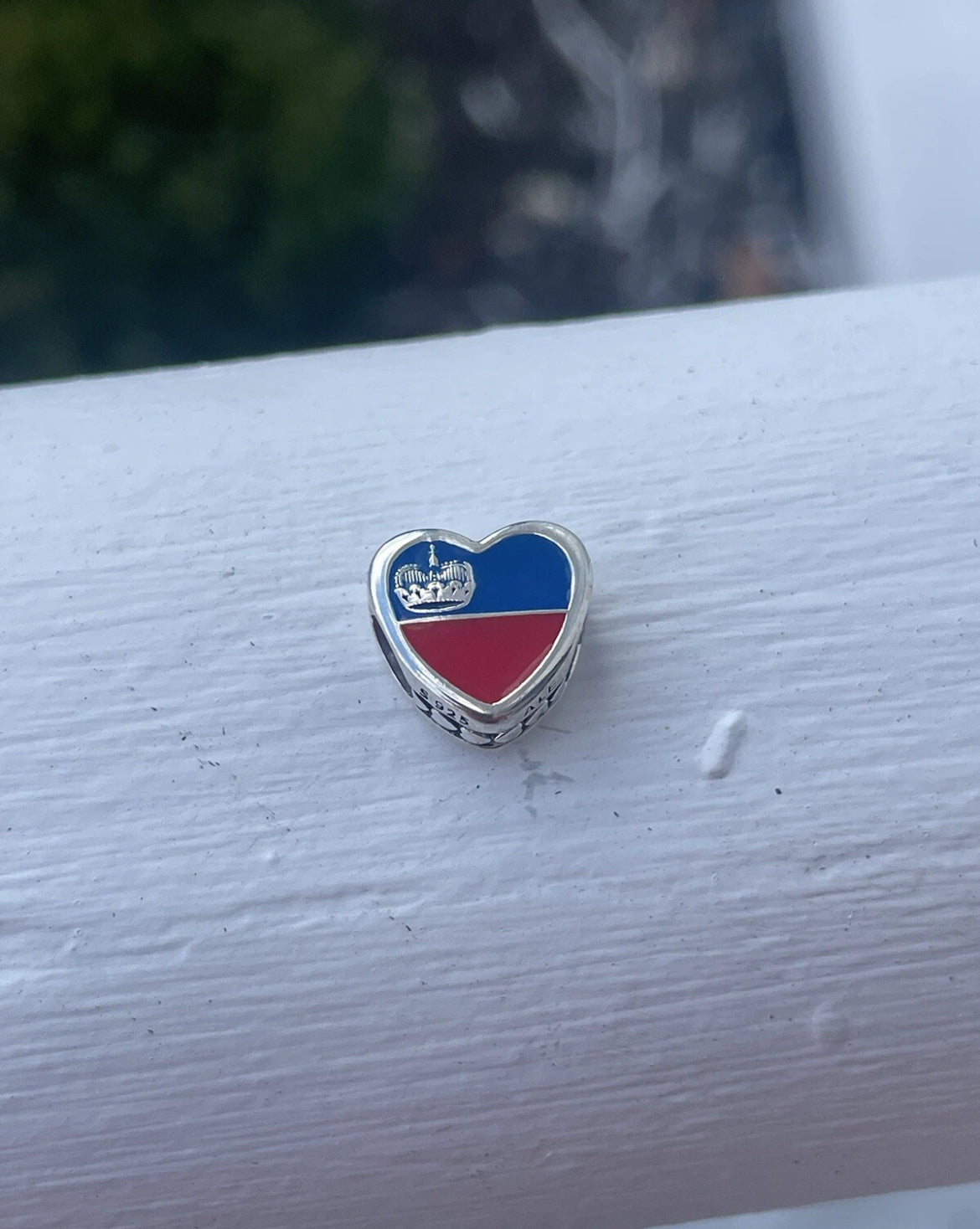 Pandora Liechtenstein Exclusive Flag Heart Travel Charm