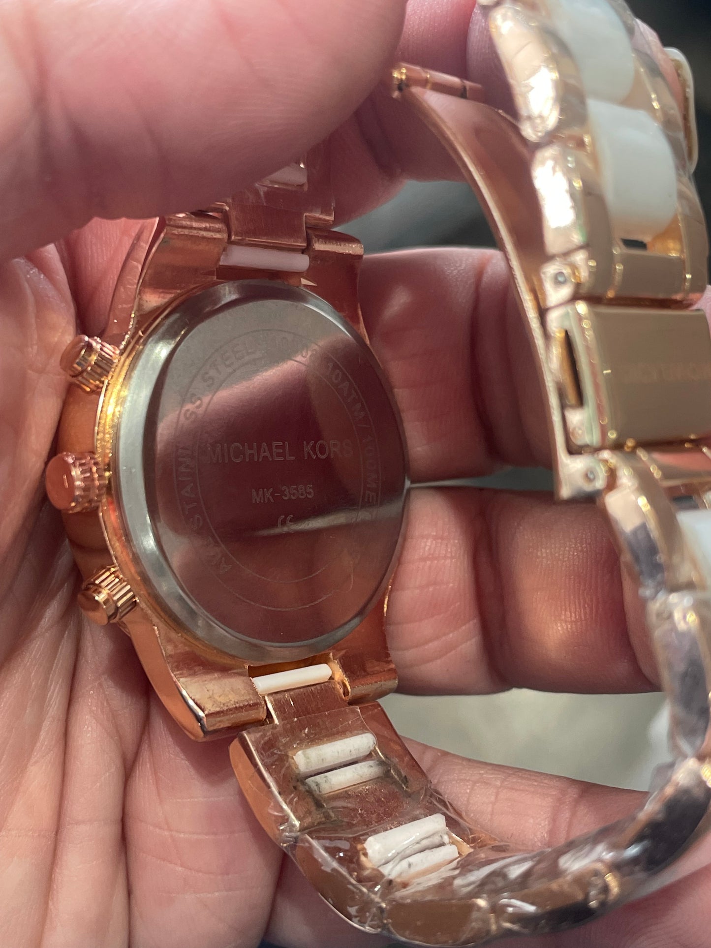 Refurbished Michael Kors White Ceramic & Rose Gold Color Watch