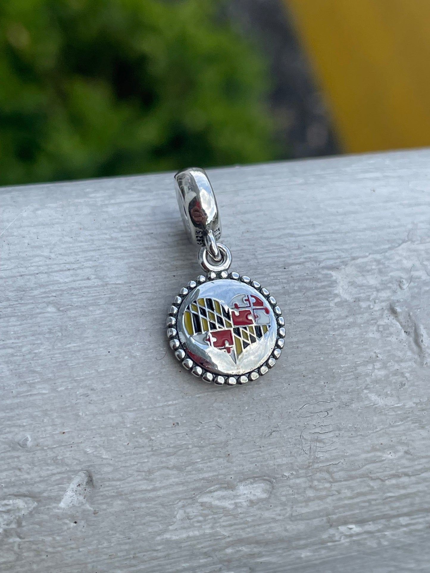 Pandora Maryland State Flag Exclusive Heart Dangle Travel Destination Charm