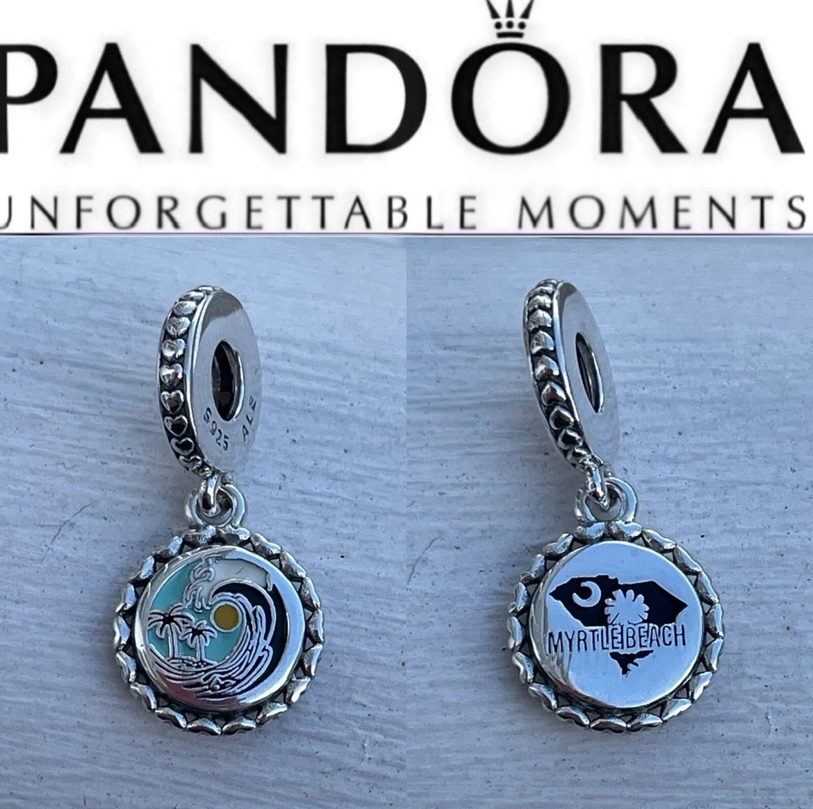 Pandora Myrtle Beach South Carolina State Exclusive Destination Travel Dangle Charm