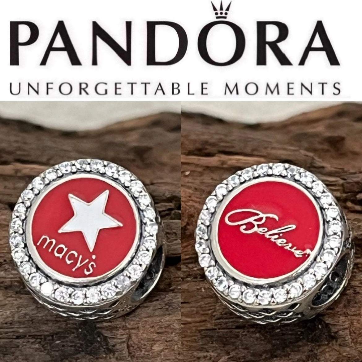 Pandora Limited Edition Macy’s Believe New York City Exclusive Reversible Travel Charm