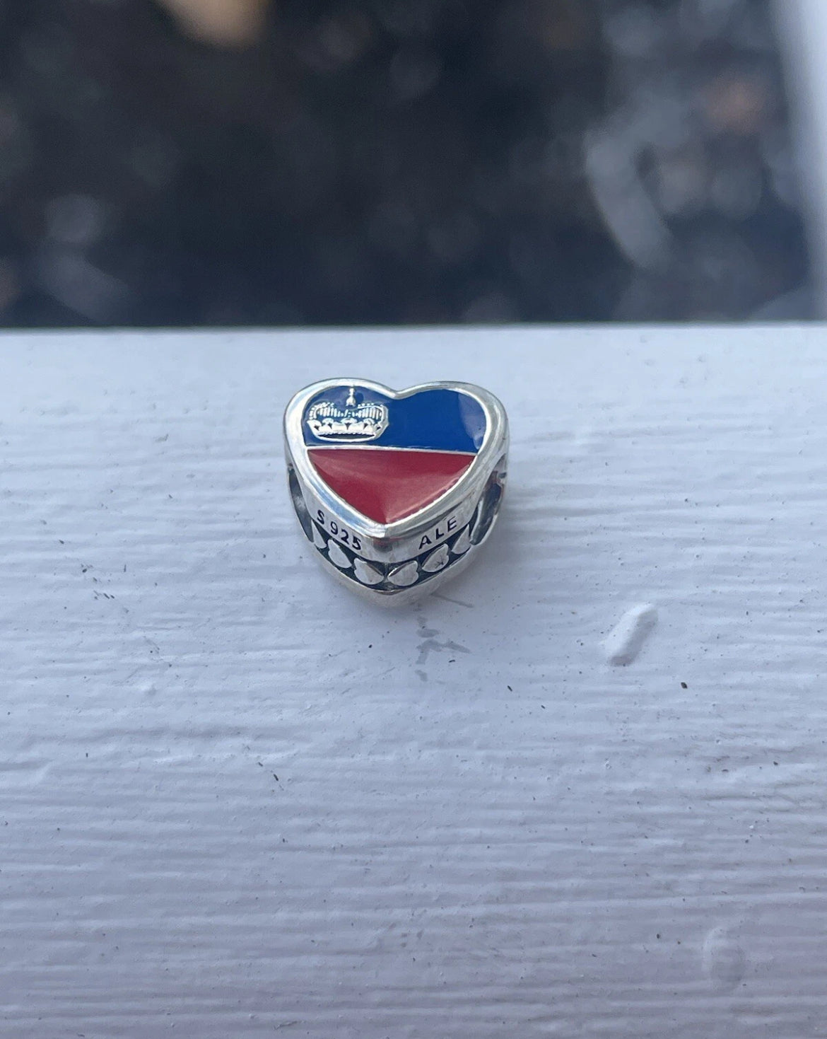 Pandora Liechtenstein Exclusive Flag Heart Travel Charm