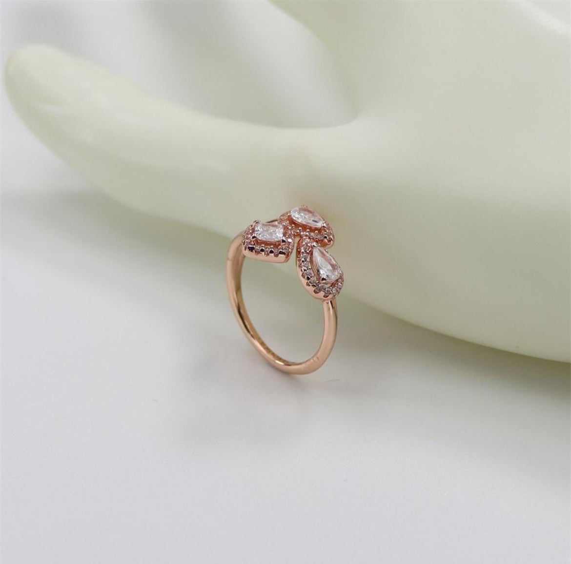 Pandora Rose Geometric Shapes Wraparound Ring Size 7