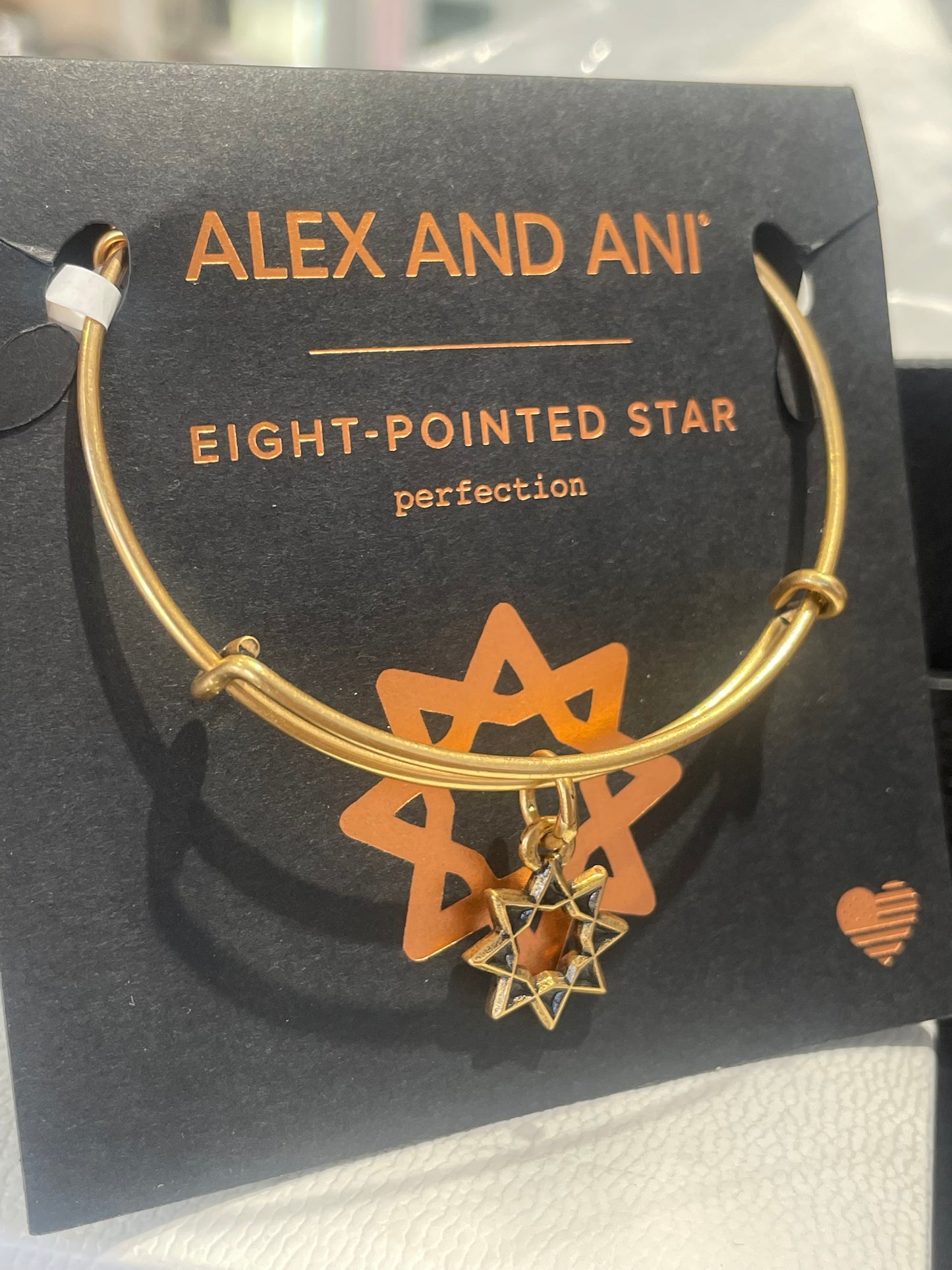 Alex and Ani Eight Pointed Star Gold Tone Bracelet