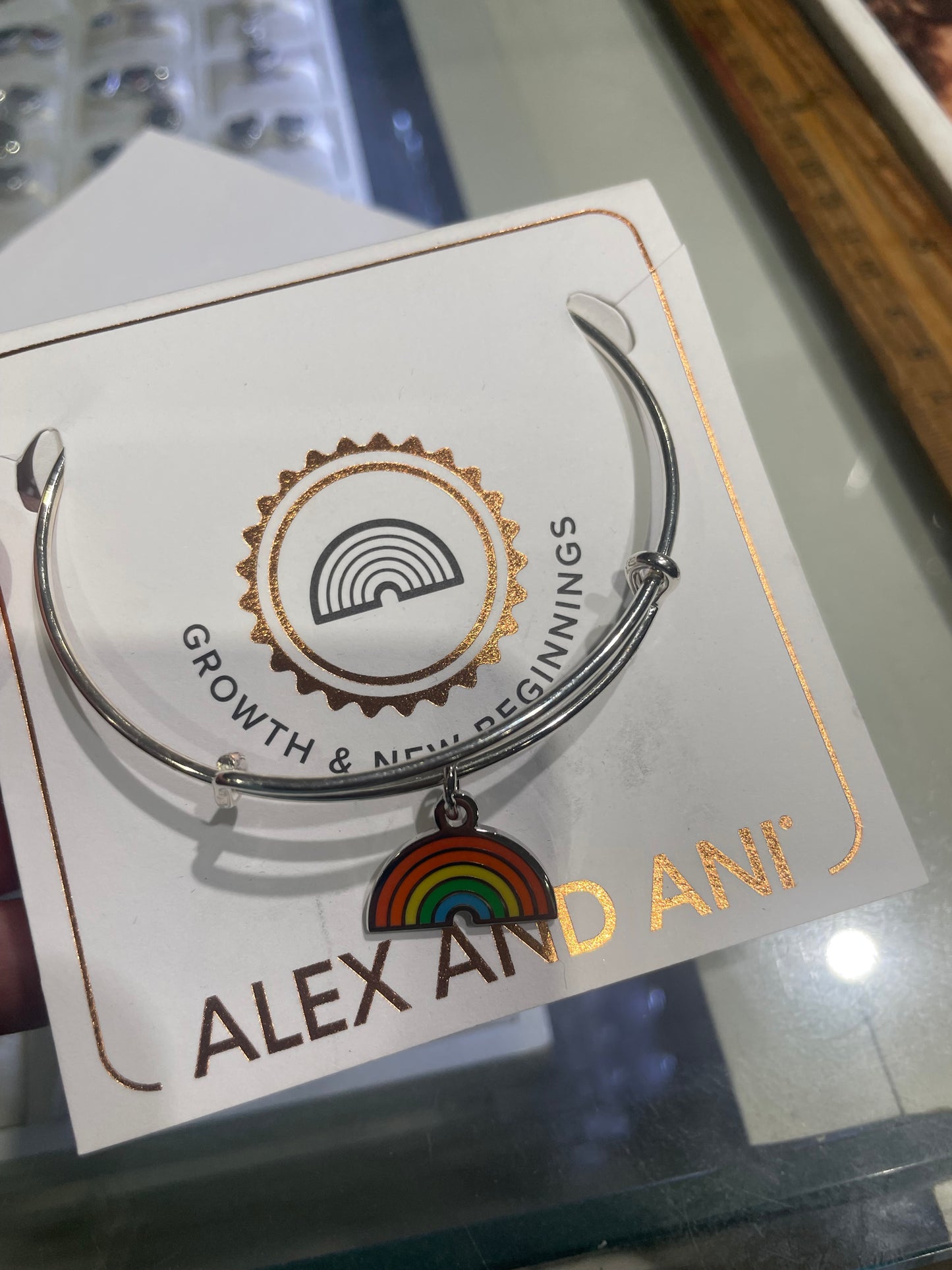 Alex and Ani Growth and New Beginnings Rainbow Silver Tone Bracelet