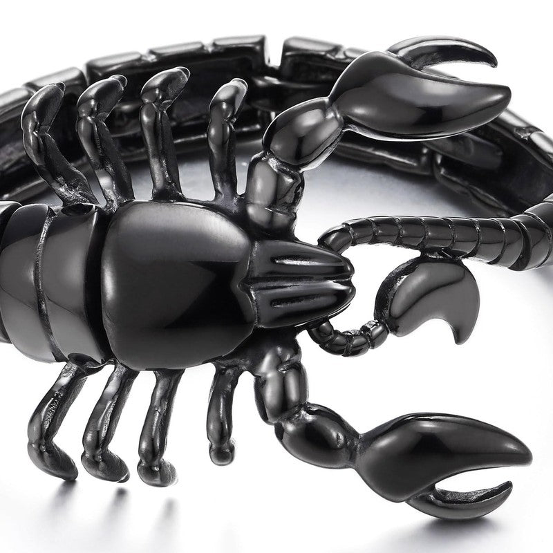 Black Stainless Steel Scorpion Bracelet