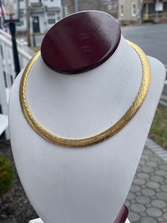 925 Sterling Silver Vermeil 9mm Thick Omega Chain 16”