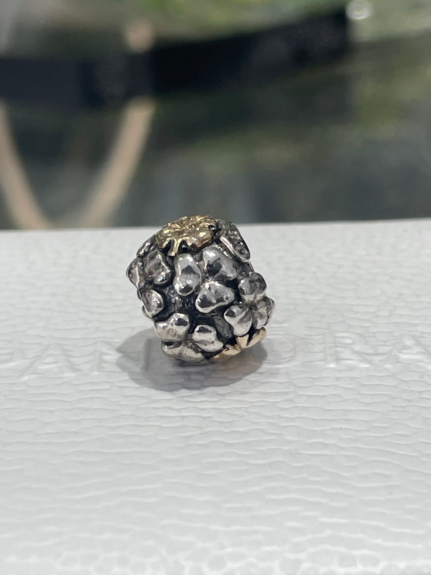 Retired Pandora Two Tone Lucky 4 Leaf Clover Charm 790387