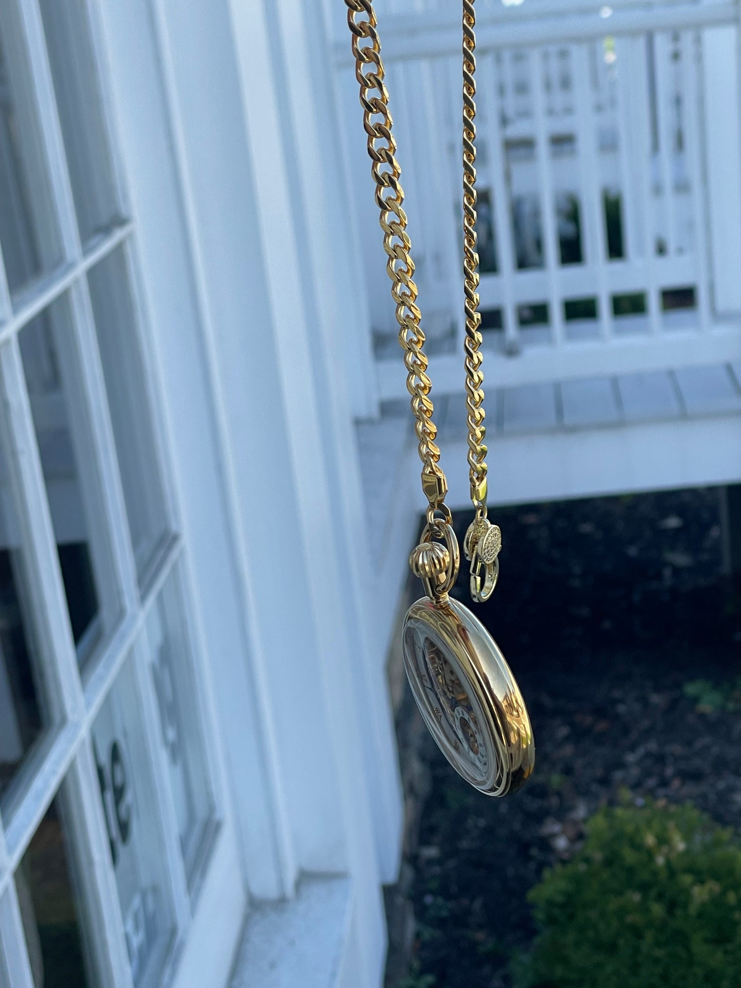 Invicta Automatic Gold Plated Pocket Watch w/ Chain