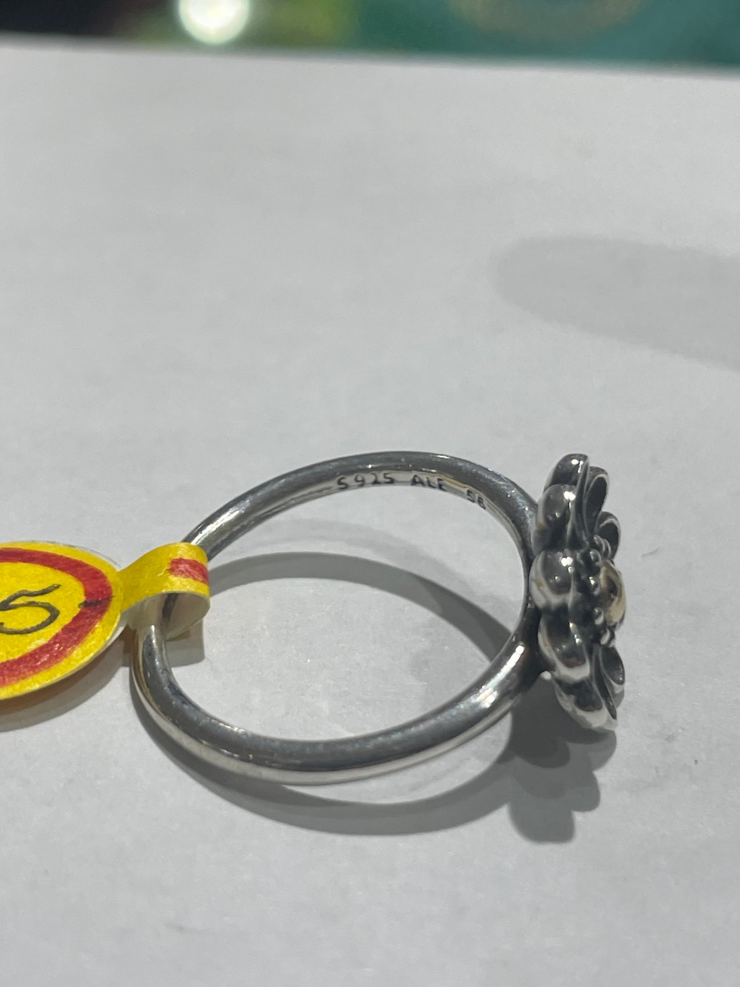 Retired Pandora Silver & Gold Oopsie Daisy Ring Size 6